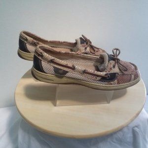 $99 Womens Sperry SHOES Sz 9 Loafer Slip On Boat Deck Snake Print Casual Travel